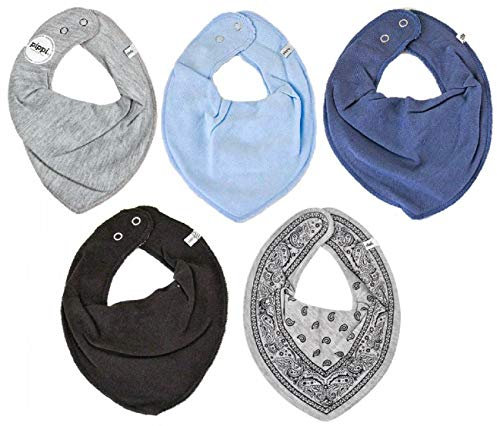Pippi Halstuch 5er Pack Baby Dreieckstücher Halstücher SPARPACK (All Cloudy Day with Black)