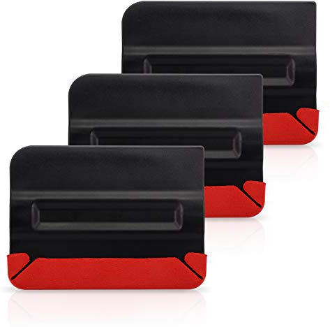 Winjun Profi Magnet Rakel Filzrakel mit Mikro Fein Buffer Filz Vinyl Wraps Folierungs Werkzeug Folie Verkleben Installation, 3 Stück per Paket