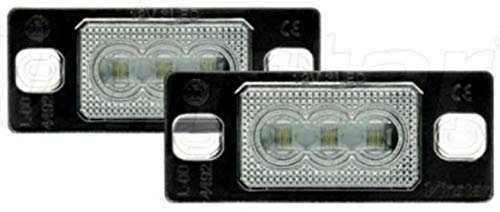 BLUETECH 2x PREMIUM LED Kennzeichenleuchte Nummernschild Kennzeichenbeleuchtung mit E Prüfzeichen kompatibel mit Volkswagen Touareg (1G1) VW Tiguan 2007 bis 2013 VW Golf 5 5D Touring