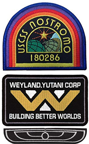 Titan One Europe - Set 3 Building Better Worlds Weyland Yutani Nostromo Spaceship Crew Uniform Alien Cosplay Patches Aufnäher Aufbügler