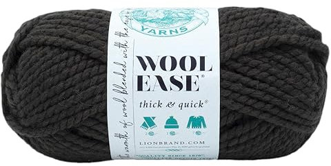 Lion Brand Yarn 640-555 Wool Ease Thick & Quick Garn, Acryl Wolle, Black Walnut, 1-Pack, 140 Gramm