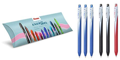 Pentel BL437 Energel Slim Roller Set 6 Stück (3 Stück blau; 2 Stück schwarz; 1 Stück rot)