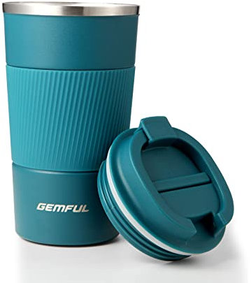 GEMFUL Mug Isotherme Cafe Tasse de Voyage pour café Chaud et Froid Lait et thé 510ml