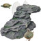 kathson Schildkröte, Sonnenplattform, Schildkröte, Kletterrampe, Schiefer, Reptilien, Dock, ruhende Terrasse, Stein, Aquarium, Ornament, Felsenlandschaftsbau, Dekoration für Frösche, Molche (mittlere