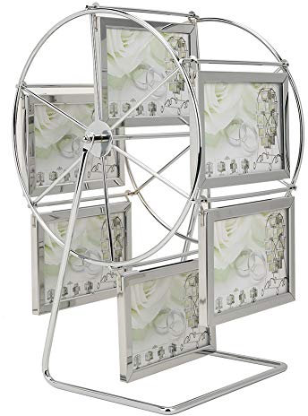 Atyhao Rotierender Riesenrad-Bilderrahmen Metall-Fotorahmen mit rotierendem Riesenrad Hochzeitsfotografie-Studio-Dekor für 5x3,5-Zoll-Foto-personalisierte Familien-Fotorahmen-Shows
