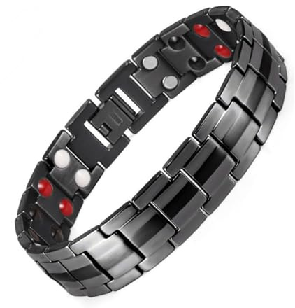 MagnetarmbandReines Titan-Power Herren Magnetische Armbänder für Arthritis Verschluss Armband Magnet Herren Gesundheit 4 Element Magnetarmband größenverstellbares mit Einstellwerkzeug (3500 gauss)