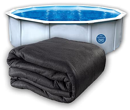 Liner Life LL21R Bâche hors sol ronde de 6,3 m, tissu de rembourrage de sol pour protéger le fond de la piscine hors sol, matériau géotextile polyester solide et durable, noir