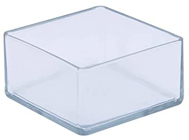 Flyshop Stuhlbeinkappen aus PVC, Kratzfest, quadratisch, 70 x 70 mm (7,0 x 7,0 cm), transparent, 12 Stück