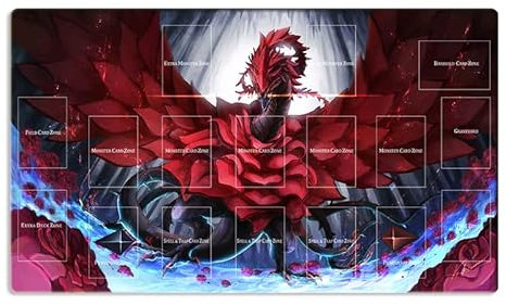 New Mlikemat Tapis de Jeu pour Cartes à Collectionner Motif Dragon Rose Noir Sac Inclus
