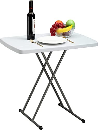 HollyHOME Klapptisch Klein Campingtisch Klappbar Tisch 2.5FT/76cm Tragbarer Gartentisch Balkontisch Klapptisch Esstisch für Küche BBQ Catering Party, Weiß