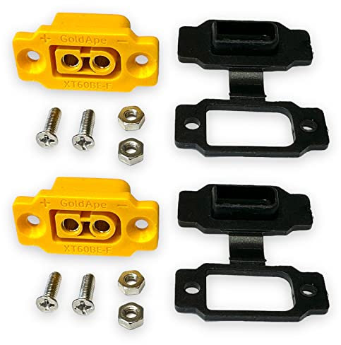 2X Stück XT60BE-F Hochstrom Einbaustecker mit Gummikappe, Schrauben Wassergeschützt für Lipo Akku XT60 Stecker