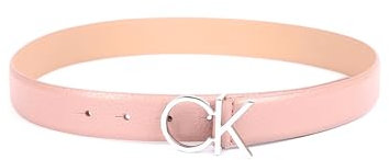 Calvin Klein Damen RE-Lock CK Logo Belt 30MM PBl Gürtel, Cafe Au Lait, 80