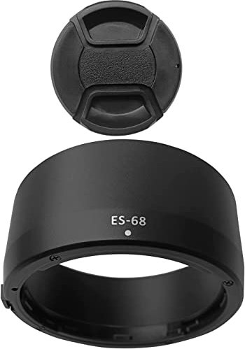 ES-68 Gegenlichtblende + Objektivdeckel für Canon EF 50mm f/1.8 (Nicht für 1.4) STM Objektiv,49mm Sonnenblende Streulichtblende Objektivdeckel
