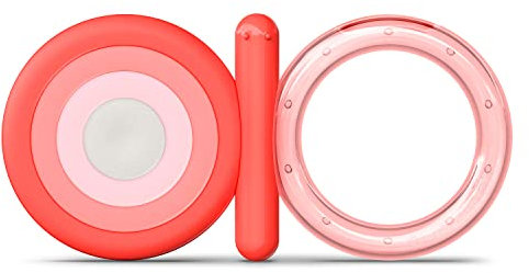 Suavinex, Mordedor de Silicona para Bebés +4 Meses. Mordedor Refrigerante. Anillo de Dentición Flexible y Ligero. Diseño Mariposa. Color Rosa