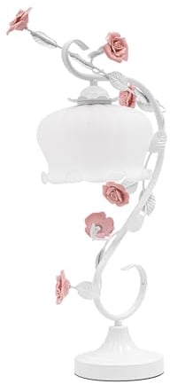Acesunny LED Nachttischlampe Rose Nachtlicht Büro Wohnkultur Leuchte LED Tischlampe Nachtlicht Romantisch Schöne Rose Lampenschirm Nachttischlampe