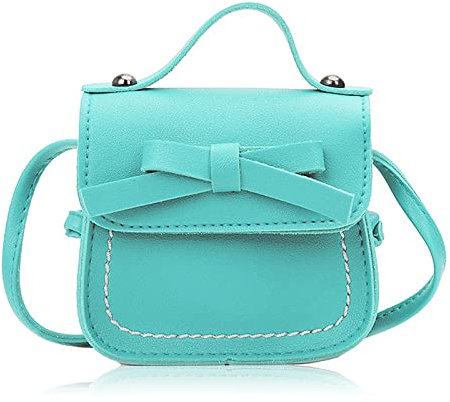 Spldsun Kinder Mini Münztasche Geldbörse, Katze CrossBody Messenger Bag, Prinzessin Mini Handtasche, für Kinder von 1-3 Jahren (Hellblau)