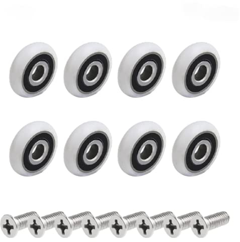 8 Pieces Stainless Steel 19MM Wheel Dia Shower Door Wheel for Runner Roller