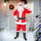 ECD Germany 7-teiliges Weihnachtsmann Kostüm mit Mütze, Bart, Gürtel und Handschuhe, Einheitsgröße S-XL, Rot-Weiß, Verkleidung für Weihnachten, Nikolauskostüm Santa Claus Anzug für Herren/Erwachsene