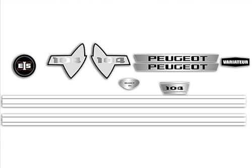 Set mit selbstklebenden Aufklebern 104 zum Dekorieren Ihres Mofa Peugeot wie damals (grau)
