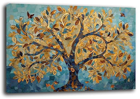 Quadro Moderno soggiorno ALBERO della VITA Astratto Quadri moderni da Parete XXL grande Stampa su tela Canvas Decorazione Murale muro Arredo Camera da letto Salone (30x40 cm, 2)