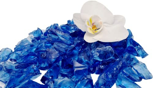 Glasbrocken Gartendekoration Glasstein Glasbruch türkis Glass Stone 20-30mm Glasdeko Außendeko (Blau, 2)