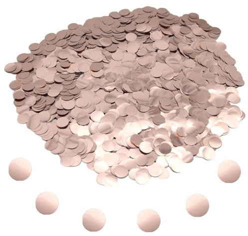 Hocansen 50g/1.76oz Runde Konfetti 15mm Tisch Papier Confetti Metallisch Folie Glitzer Konfetti Streudeko Pailletten Tischkonfetti in Hochglanz für Party Dekoration (Rose Gold/ZX-YX)