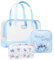 Disney Stitch Kulturbeutel Damen Set, Waschtasche Make Up Tasche Reise Flaschen zum befüllen für Alltag, Reise Geschenke (Blau Stitch 3-Teilig)
