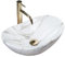GTM Design Aufsatzwaschbecken Modern Waschbecken ohne Hahnloch - Elegant Aufsatzwaschbecken Oval für Badezimmer und Gäste WC - nur Bad Waschbecken - Modell 13