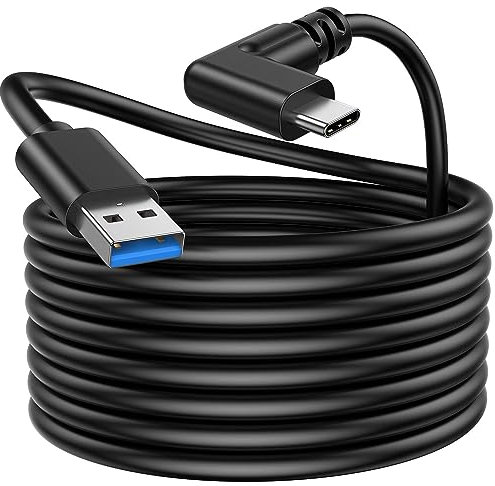 Kiuet 4M Link Cable Compatible with Meta/Oculus Quest 3/Quest 2/Pro/PICO4 Accessories VR Headset, High Speed Data Transfer Cord USB 3.0 Cable Type C Light for Gaming PC/Steam VR