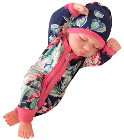 BYNYXI Baby Puppe Weichkörper, 30cm Vinyl Babypuppe Lebensecht Geschlossene Augen Schlaf Neugeborenes Spielzeug Baby Wiedergeboren Reborn Puppe für Kinder Geburtstag Geschenk