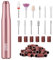 GAOY Electric Nail Drill, USB Electric Nail File for Acrylic and Gel, Portable Efile with Drill Bits, Manicure Pedicure Tools for Home Salon, Pink, Aluminum Lightweight