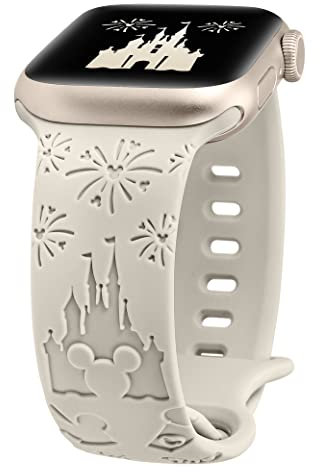 BEEXI Cartoon Gravierte Armband Kompatibel mit Apple Watch Armband 41/40/42/38mm Damen Herren, Silikon Cute Design Sport Armbänder für iWatch Series 11 10 9 8 7 6 5 4 3 SE/Ultra 3 2 1, Polarstern