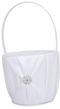 Amosfun Korb Festivalbedarf Gitterkörbe Körbe für Blumenmädchen Ringhalter Rosen Körbe im westlichen Stil Schminkkörbe Picknickkörbe Hochzeit Festival-Zubehör Braut Weiß