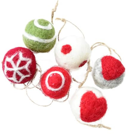 Ciieeo 6St Weihnachtskugel-Anhänger Weihnachtskugel für Heimwerker kleine Weihnachtskugeln Christbaumschmuck Ornament Wollknäuel-Anhänger Weihnachtsbaum-Hängekugel Bommel