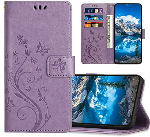 Hülle für Xiaomi MI Note 10 Lite/MI Note 10 Pro/MI Note 10 / MI CC9 Pro, PU Leder Handyhülle, Klappbar Prägung Brieftasche Stoßfeste Schutzhülle für Xiaomi MI Note 10 Lite, Violett