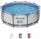 Bestway Piscina Desmontable Tubular Steel Pro MAX 305x100 cm con Escalera 76x119x163 cm | Depuradora Cartucho 1.249 L/H