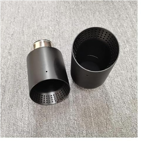 UTOYA Endrohr 1 Stück Universal-Auspuffspitze Mattschwarzes Edelstahl-Auto-Schalldämpfer-Spitzensystemrohr Für VW Für GTI MK7 Für Golf 7 Auspuffdüse Auspuffrohr(Size:63MM IN 101MM Out)