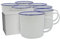 PixColor - Pack 12 Tazas para sublimación de metal con asa | Borde de color azul | 350 ml de capacidad | Calidad AA | Caja individual con cada taza | By Club Náutico