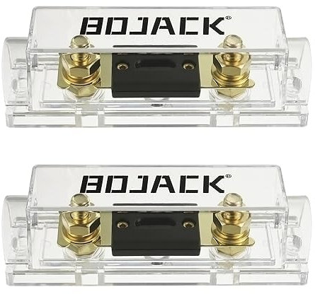 BOJACK 2 Stk. 50A ANL-Sicherungshalter und 2 Stk. 50 Amp 32 VDC ANL-Sicherungen für Audio- und Videosysteme