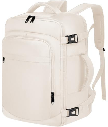 ENZOSUM für Ryanair Handgepäck 40x20x25 Handgepäck Tasche für Flugzeug 20L Klein Reiserucksack Handgepäck für Damen Diebstahlsicherer Tasche für Weekender Kurze Tirp Reisetasche für Frauen,Beige