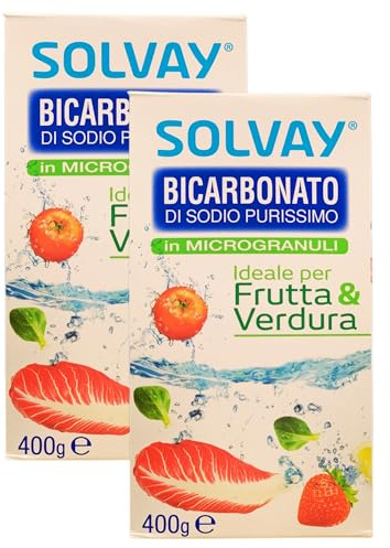 2x Bicarbonato Di Sodio Purissimo, In Microgranuli. Ideale Per Frutta & Verdura 400g