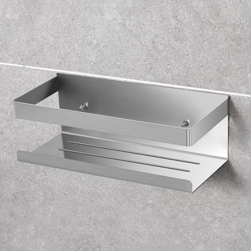 UUlioyer Duschablage Ohne Bohren, Duschregal aus Edelstahl SUS304, 1 Stück Badezimmer Regal Organizer, Shampoo Duschgel Halterung für Dusche (Silber 1 Stück)