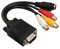 KICHOUSE SVGA to S-Video Adapter 3 Jacks VGA to Cable 20cm Length for Desktops and Laptops