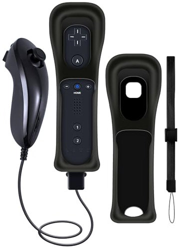 CLVIZCXOM Wireless Remote Control Replaced for Wii Remote Controller for Nintendo Wii, Wii U Video Game Gamepads, Replaceable Remote Game Controller with Silicone Case and Wrist Strap (Black)