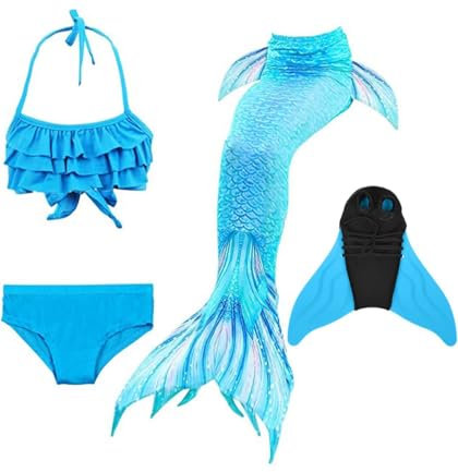 Pyjacos Fisch Tail Mädchen Fisch zum Monoflosse mit Bikini Cosplay,DH53-140