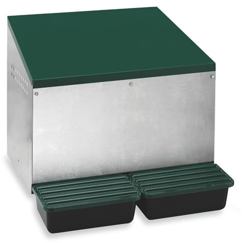 Agrarzone Legenester für Hühner Außen mit Eierfach 2 Abteile - Montage außen am Hühnerstall - Hühnernester Abrollnester für große Hühner