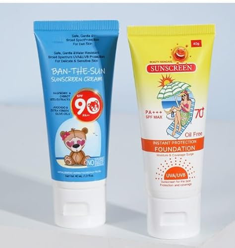 Soleneva 2 Stück Sonnencreme Gesicht Set SPF 90 und Lsf 70, Wasserfester Sonnenschutz für Damen, Feuchtigkeitsspendende Sunscreen gegen UVA- und UVB-Strahlen, Schutz und Langanhaltender UV für Gesicht