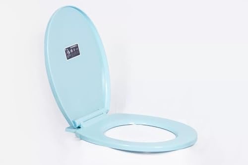 Top Home Solutions® Toilet Seat Soft Close with Quick Release Hinge for Easy Clean – Durable, Oval Shape, Easy Fit with Top Fixing, Anti-Slam Standard O Shape Slow Close Toilet Seat (Sky Blue)