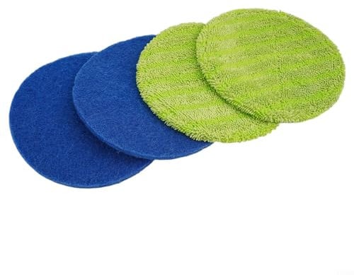 Electric Cordless Floor Cleaner with 4 Reusable Mop Pads for Efficient Cleaning of Wood, Tile, and Marble