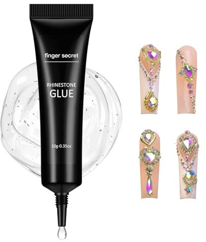 LOPHE Pegamento Uñas, Nail Art Gel, Adhesivo Para Gemas, Pegamento para Diamantes de Imitación y Cristal, Adhiera Firmemente Los Accesorios para Uñas, Fácil de Usar, Arte de Uñas 3D DIY (10g)